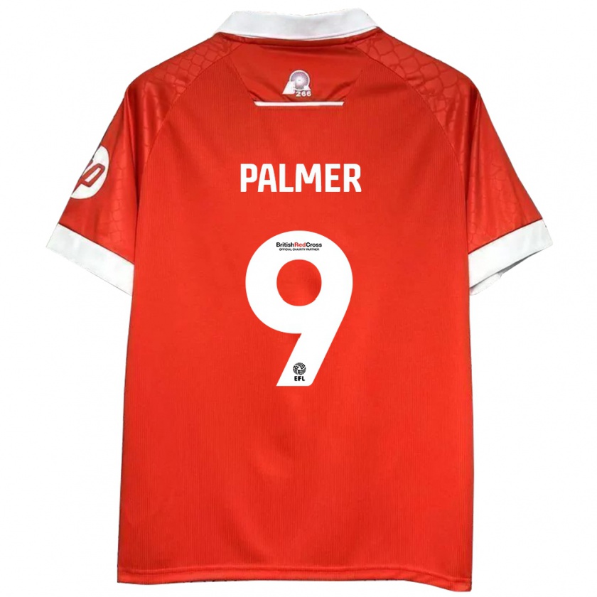 Kandiny Hombre Camiseta Ollie Palmer #9 Rojo Blanco 1ª Equipación 2024/25 La Camisa Chile