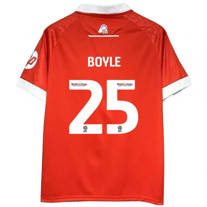 Kandiny Hombre Camiseta Will Boyle #25 Rojo Blanco 1ª Equipación 2024/25 La Camisa Chile