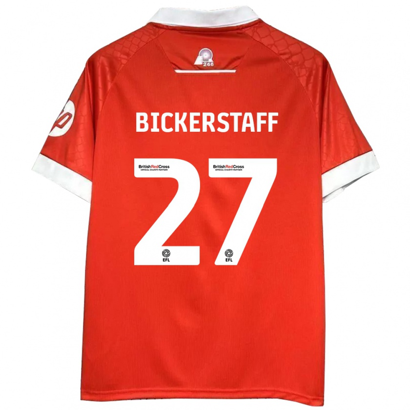 Kandiny Hombre Camiseta Jake Bickerstaff #27 Rojo Blanco 1ª Equipación 2024/25 La Camisa Chile