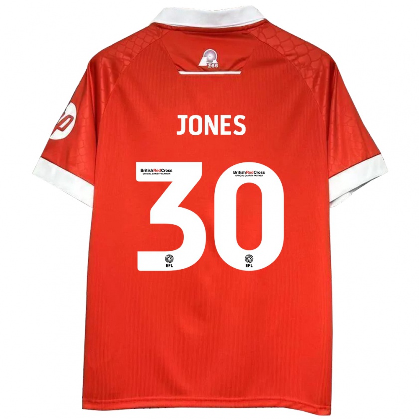 Kandiny Hombre Camiseta James Jones #30 Rojo Blanco 1ª Equipación 2024/25 La Camisa Chile