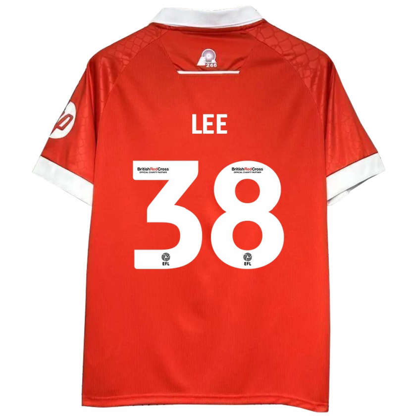 Kandiny Hombre Camiseta Elliot Lee #38 Rojo Blanco 1ª Equipación 2024/25 La Camisa Chile