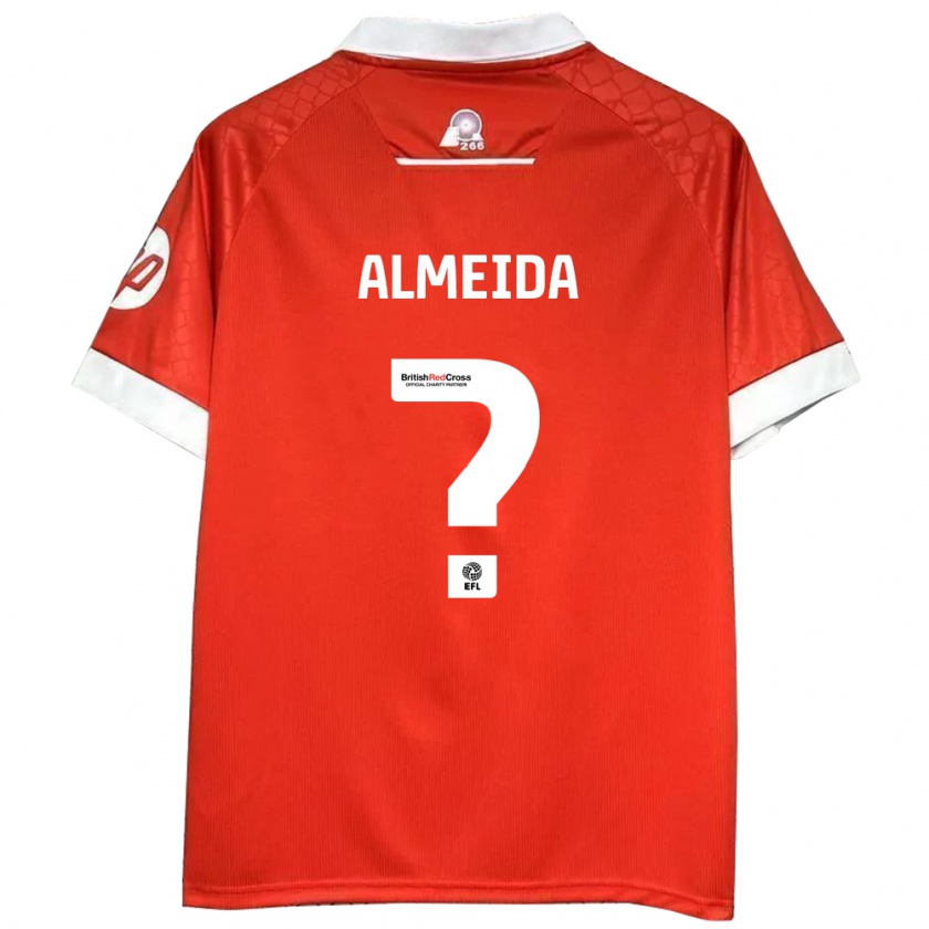 Kandiny Hombre Camiseta Daymeon Almeida #0 Rojo Blanco 1ª Equipación 2024/25 La Camisa Chile