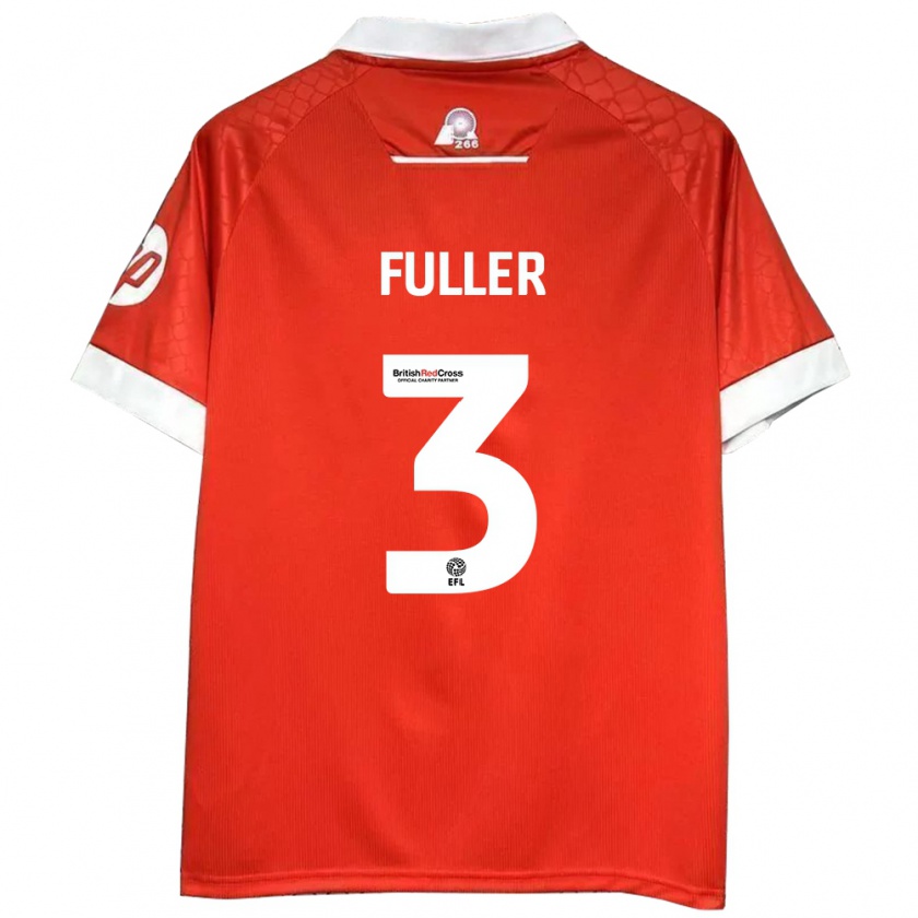 Kandiny Hombre Camiseta Olivia Fuller #3 Rojo Blanco 1ª Equipación 2024/25 La Camisa Chile