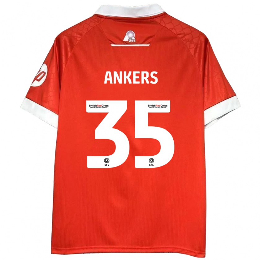 Kandiny Hombre Camiseta Chloe Ankers #35 Rojo Blanco 1ª Equipación 2024/25 La Camisa Chile