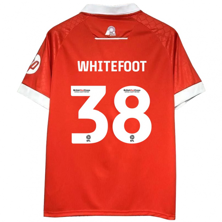 Kandiny Hombre Camiseta Lily Whitefoot #38 Rojo Blanco 1ª Equipación 2024/25 La Camisa Chile