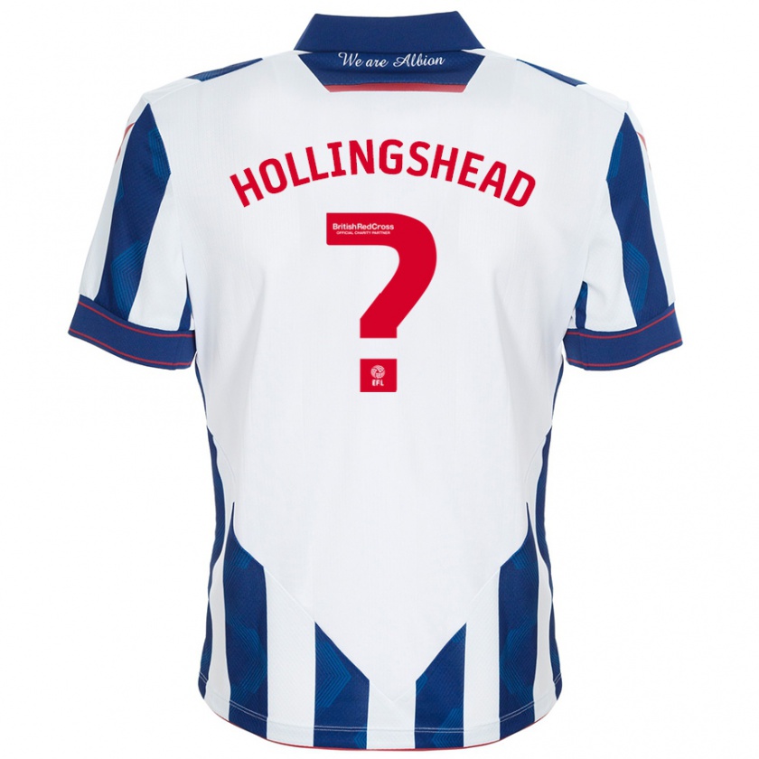 Kandiny Hombre Camiseta Ronnie Hollingshead #0 Blanco Azul Oscuro 1ª Equipación 2024/25 La Camisa Chile