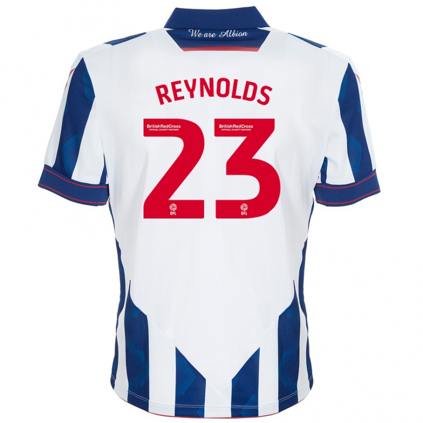 Kandiny Hombre Camiseta Taylor Reynolds #23 Blanco Azul Oscuro 1ª Equipación 2024/25 La Camisa Chile