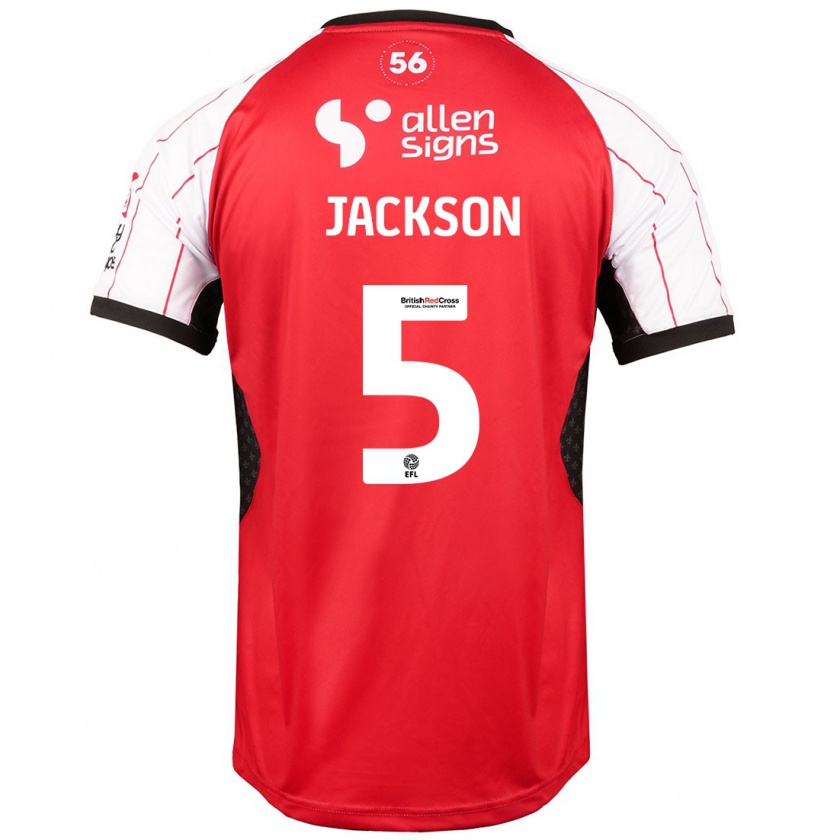 Kandiny Hombre Camiseta Adam Jackson #5 Blanco 1ª Equipación 2024/25 La Camisa Chile