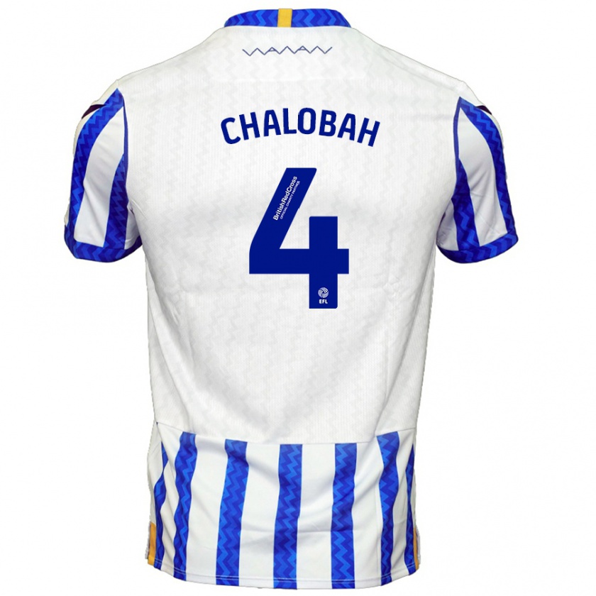 Kandiny Hombre Camiseta Nathaniel Chalobah #4 Azul Blanco 1ª Equipación 2024/25 La Camisa Chile