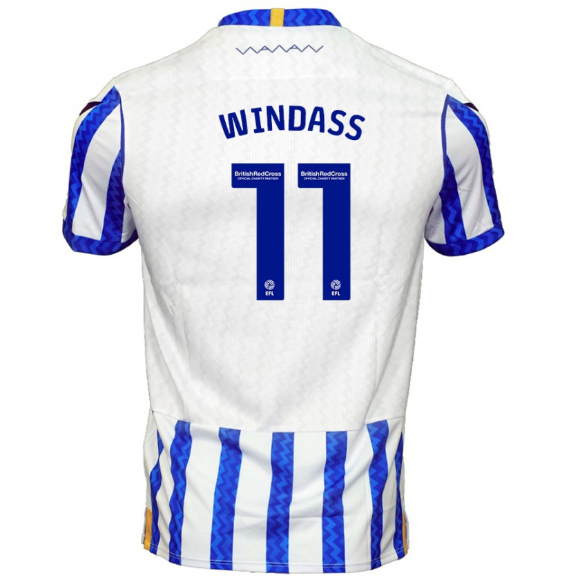 Kandiny Hombre Camiseta Josh Windass #11 Azul Blanco 1ª Equipación 2024/25 La Camisa Chile