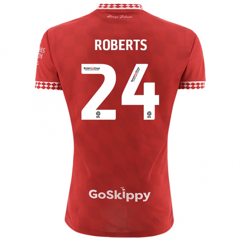 Kandiny Hombre Camiseta Haydon Roberts #24 Rojo 1ª Equipación 2024/25 La Camisa Chile