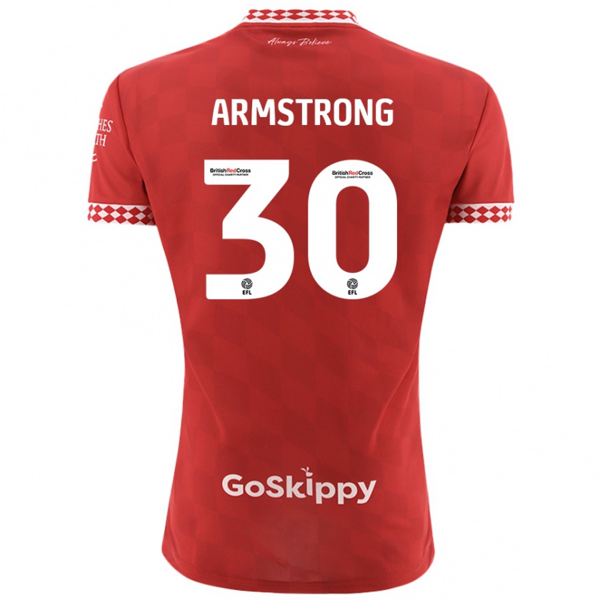 Kandiny Hombre Camiseta Sinclair Armstrong #30 Rojo 1ª Equipación 2024/25 La Camisa Chile