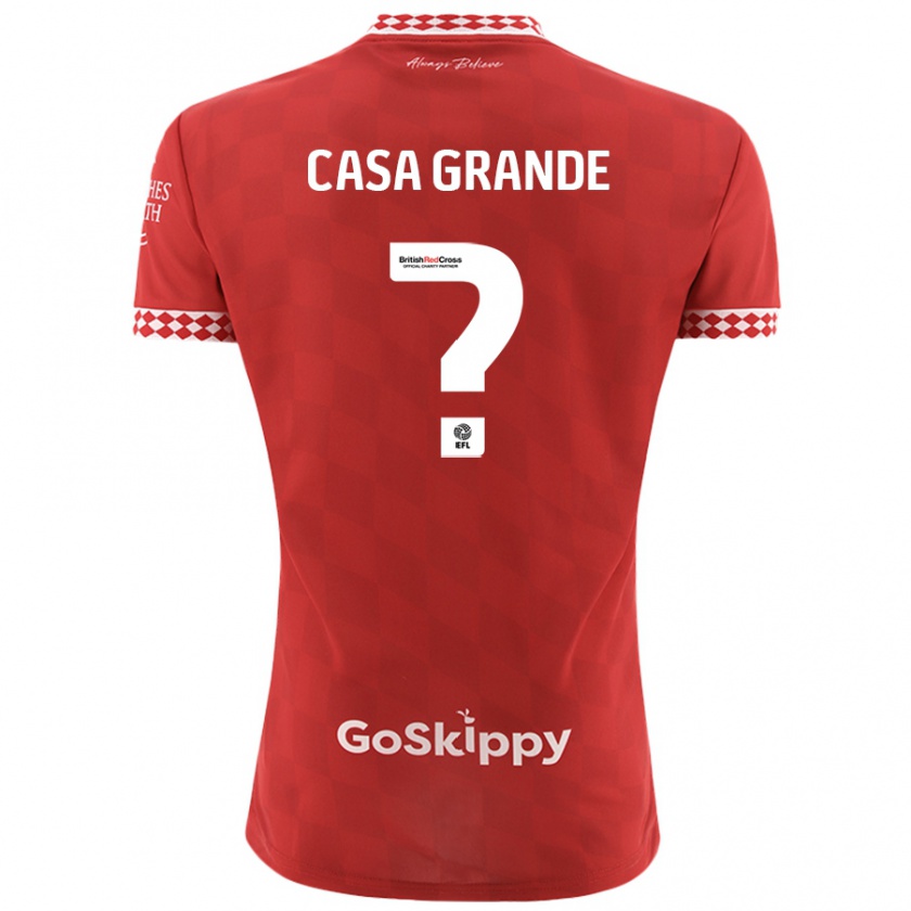 Kandiny Hombre Camiseta Josey Casa-Grande #0 Rojo 1ª Equipación 2024/25 La Camisa Chile