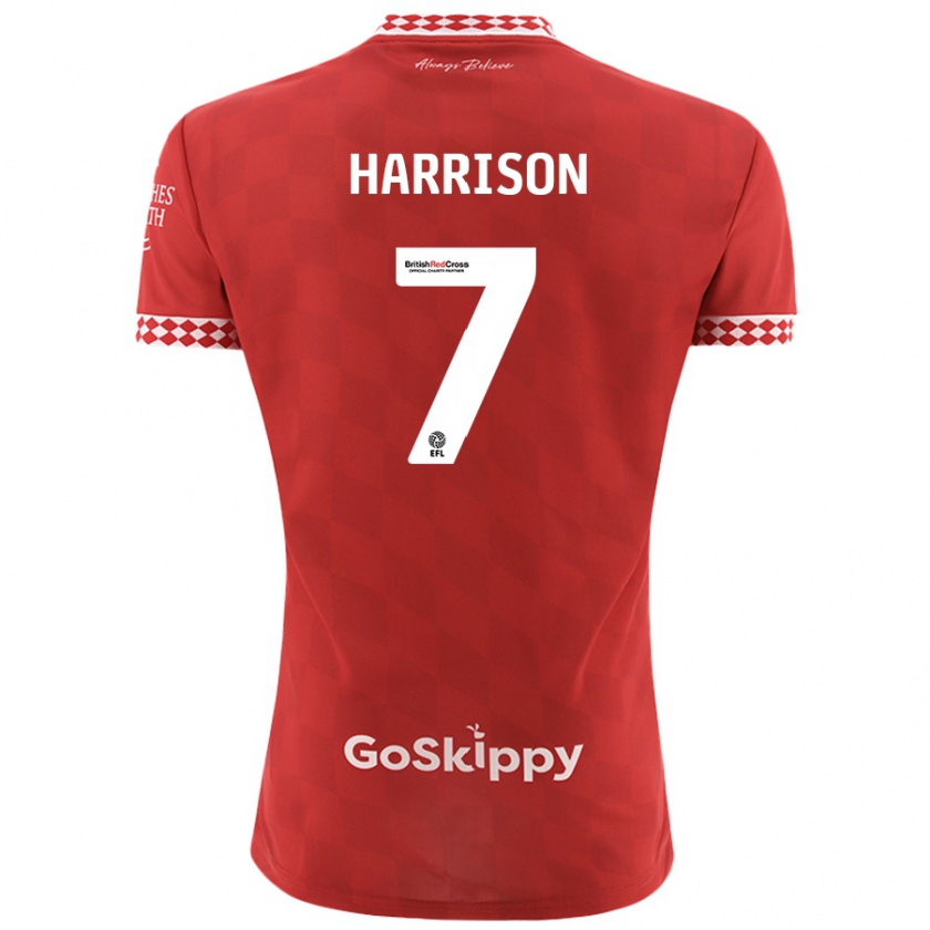 Kandiny Hombre Camiseta Abi Harrison #7 Rojo 1ª Equipación 2024/25 La Camisa Chile