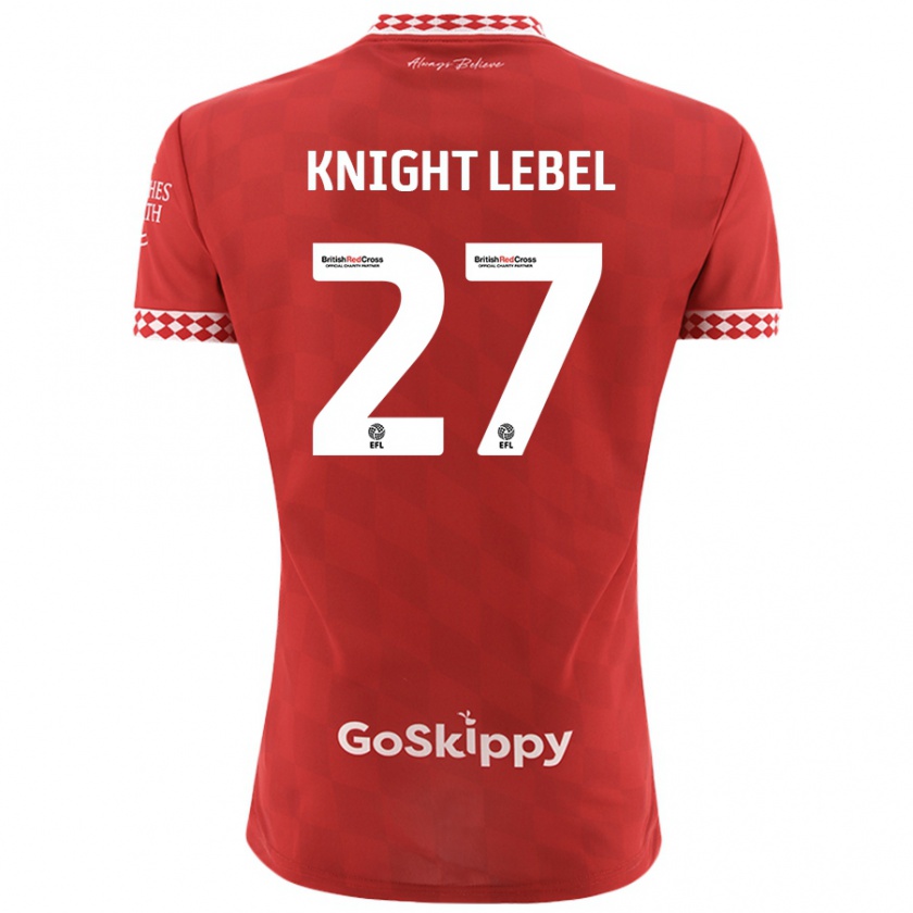 Kandiny Hombre Camiseta Jamie Knight-Lebel #27 Rojo 1ª Equipación 2024/25 La Camisa Chile