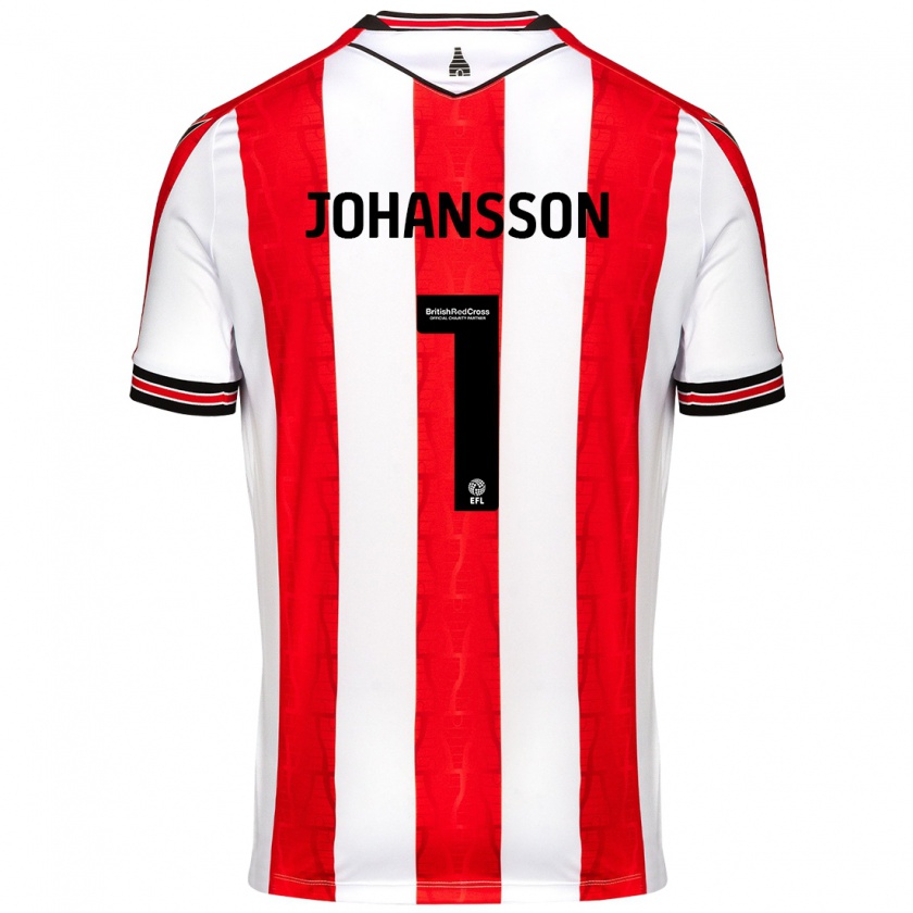 Kandiny Hombre Camiseta Viktor Johansson #1 Rojo Blanco 1ª Equipación 2024/25 La Camisa Chile