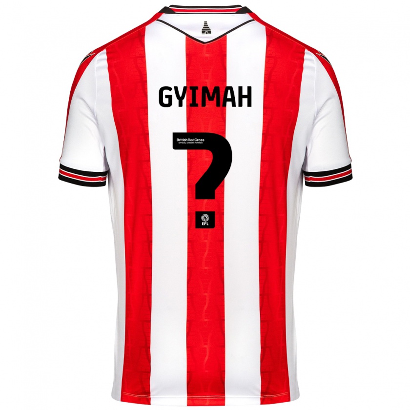 Kandiny Hombre Camiseta Francis Gyimah #0 Rojo Blanco 1ª Equipación 2024/25 La Camisa Chile