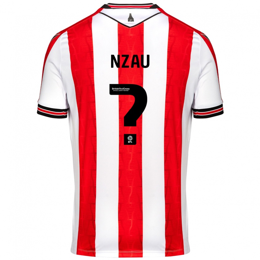 Kandiny Hombre Camiseta Pedro Nzau #0 Rojo Blanco 1ª Equipación 2024/25 La Camisa Chile