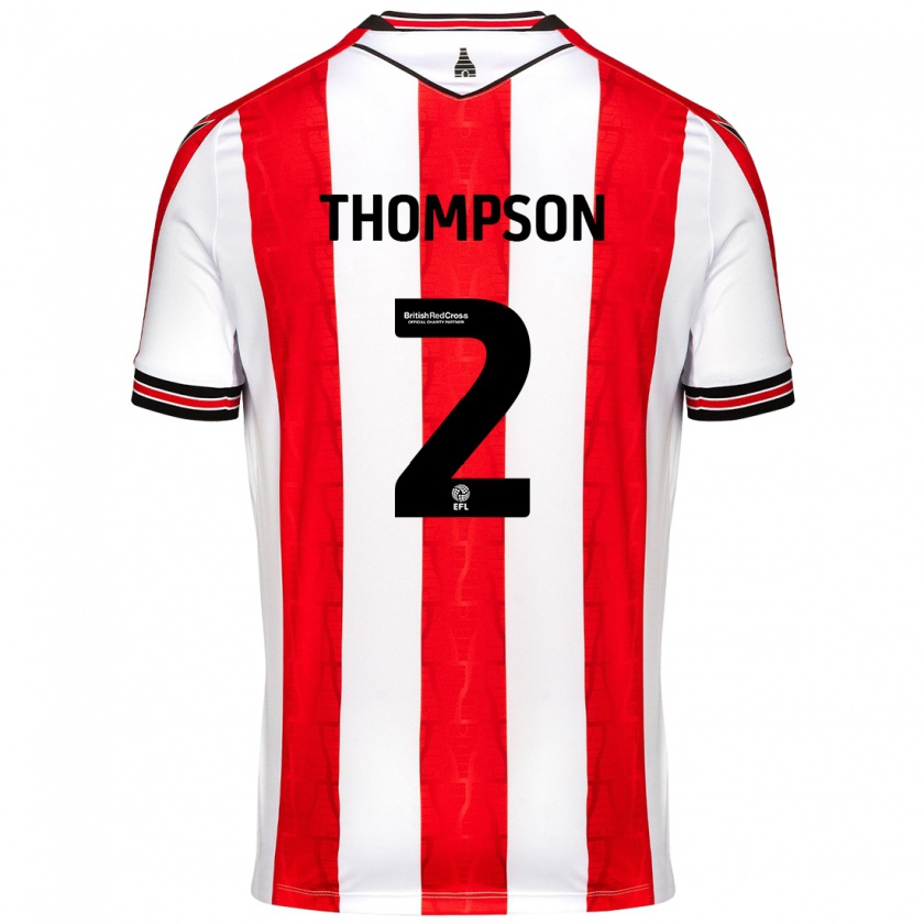 Kandiny Hombre Camiseta Sophie Thompson #2 Rojo Blanco 1ª Equipación 2024/25 La Camisa Chile