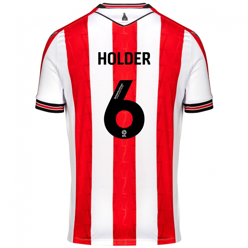 Kandiny Hombre Camiseta Molly Holder #6 Rojo Blanco 1ª Equipación 2024/25 La Camisa Chile