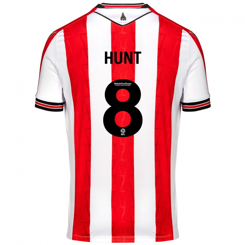 Kandiny Hombre Camiseta Abby Hunt #8 Rojo Blanco 1ª Equipación 2024/25 La Camisa Chile