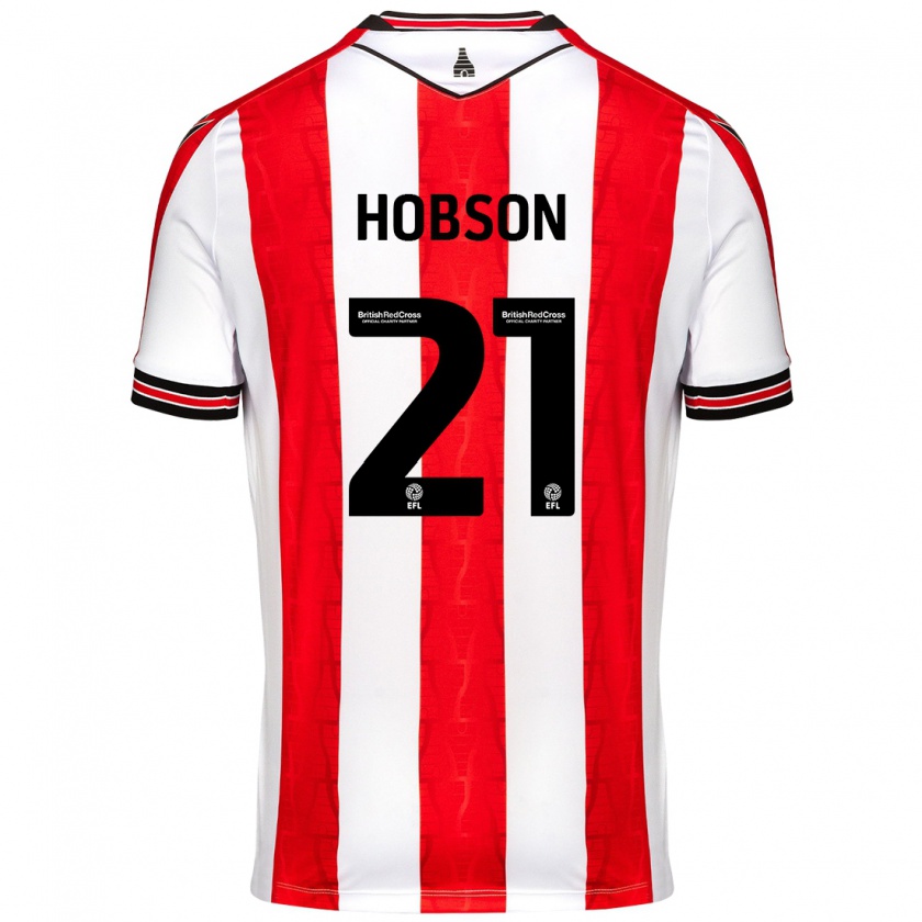 Kandiny Hombre Camiseta Elizabeth Hobson #21 Rojo Blanco 1ª Equipación 2024/25 La Camisa Chile