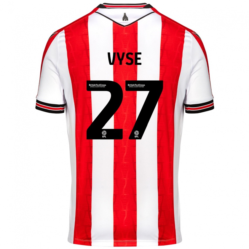 Kandiny Hombre Camiseta Ryah Vyse #27 Rojo Blanco 1ª Equipación 2024/25 La Camisa Chile