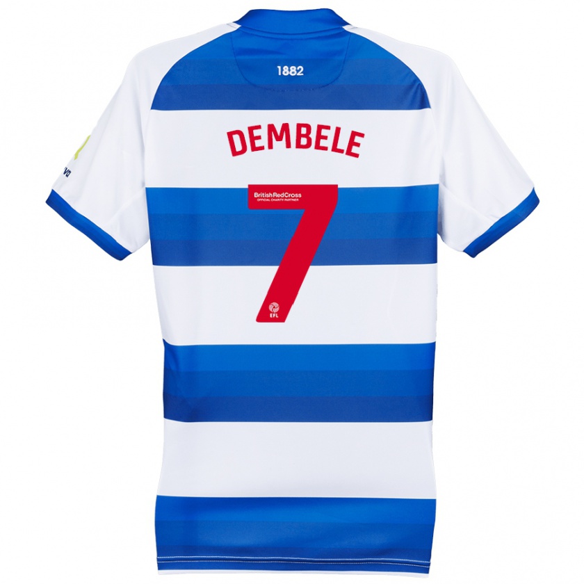 Kandiny Hombre Camiseta Karamoko Dembélé #7 Blanco Azul 1ª Equipación 2024/25 La Camisa Chile