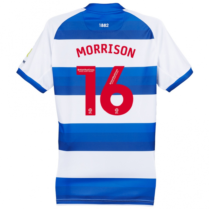 Kandiny Hombre Camiseta Liam Morrison #16 Blanco Azul 1ª Equipación 2024/25 La Camisa Chile