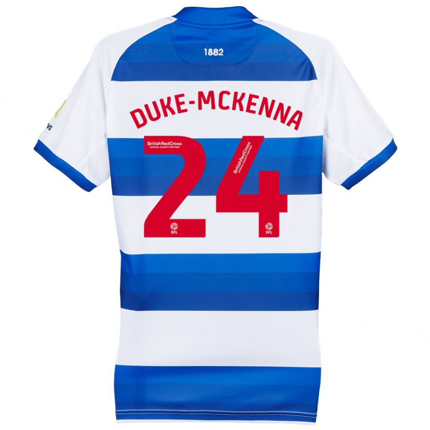 Kandiny Hombre Camiseta Stephen Duke-Mckenna #24 Blanco Azul 1ª Equipación 2024/25 La Camisa Chile