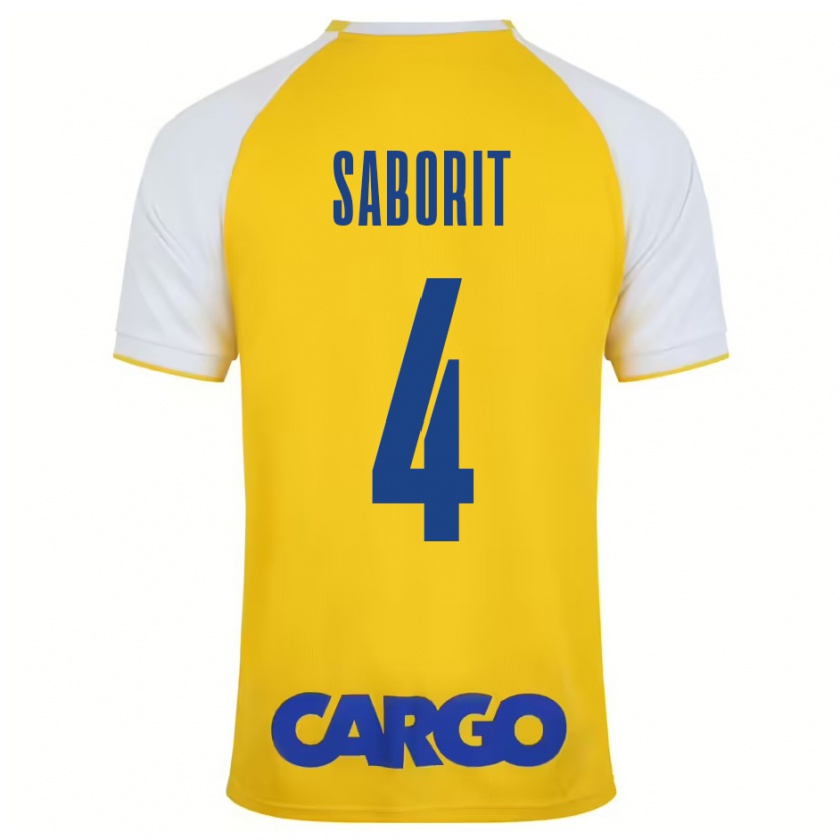 Kandiny Hombre Camiseta Enric Saborit #4 Amarillo Blanco 1ª Equipación 2024/25 La Camisa Chile