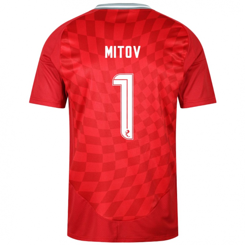 Kandiny Hombre Camiseta Dimitar Mitov #1 Rojo 1ª Equipación 2024/25 La Camisa Chile