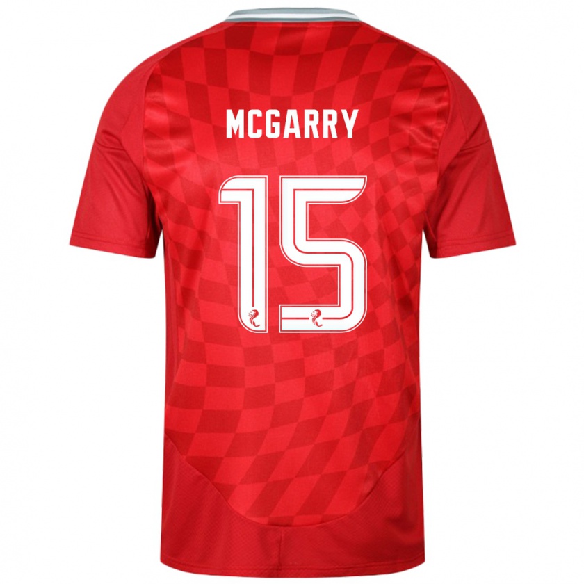 Kandiny Hombre Camiseta James Mcgarry #15 Rojo 1ª Equipación 2024/25 La Camisa Chile