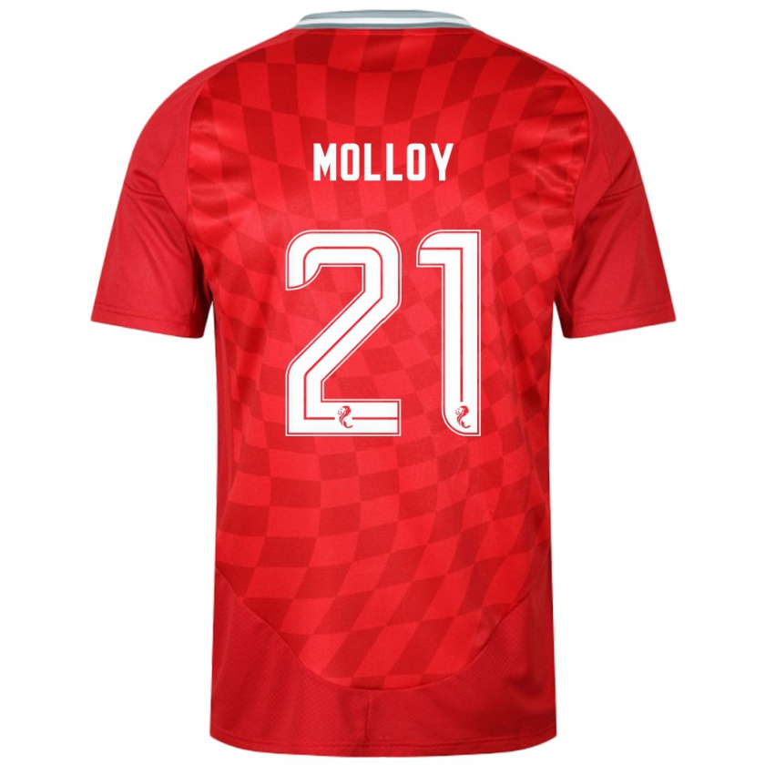 Kandiny Hombre Camiseta Gavin Molloy #21 Rojo 1ª Equipación 2024/25 La Camisa Chile