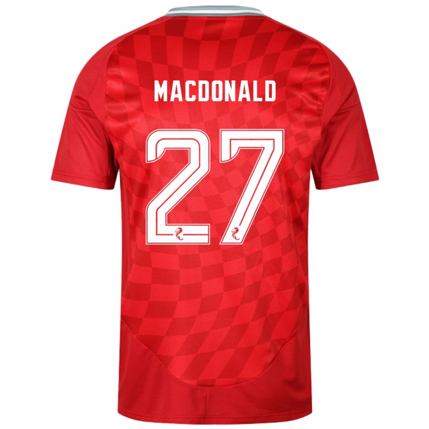 Kandiny Hombre Camiseta Angus Macdonald #27 Rojo 1ª Equipación 2024/25 La Camisa Chile