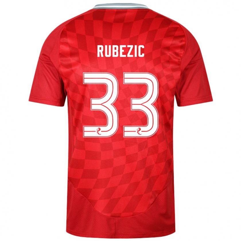 Kandiny Hombre Camiseta Slobodan Rubezic #33 Rojo 1ª Equipación 2024/25 La Camisa Chile