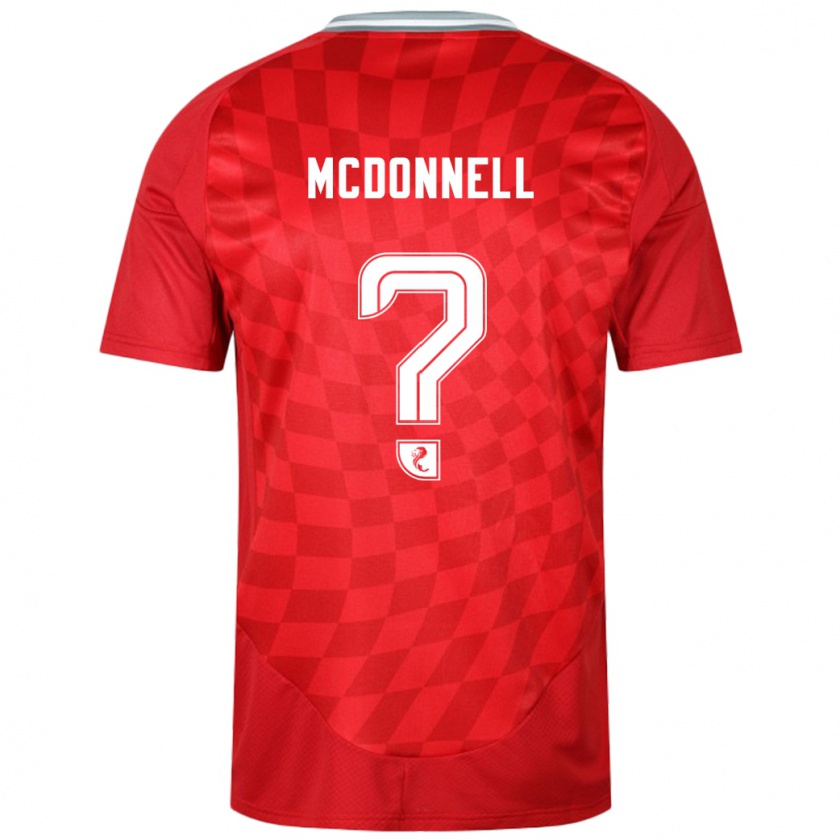 Kandiny Hombre Camiseta Noah Mcdonnell #0 Rojo 1ª Equipación 2024/25 La Camisa Chile