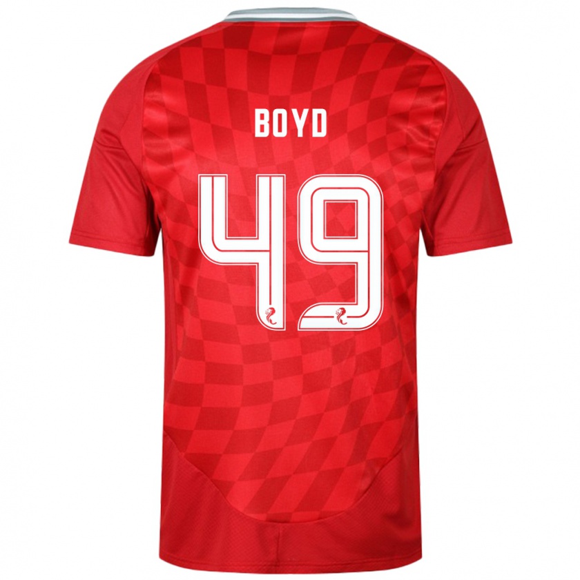 Kandiny Hombre Camiseta Fletcher Boyd #49 Rojo 1ª Equipación 2024/25 La Camisa Chile