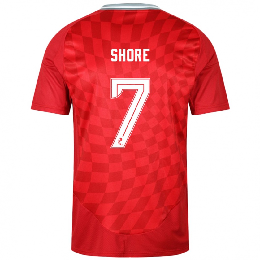 Kandiny Hombre Camiseta Eilidh Shore #7 Rojo 1ª Equipación 2024/25 La Camisa Chile