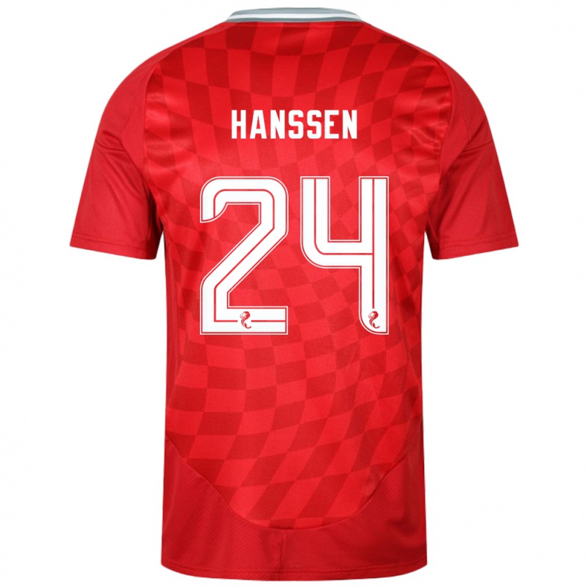 Kandiny Hombre Camiseta Nadine Hanssen #24 Rojo 1ª Equipación 2024/25 La Camisa Chile