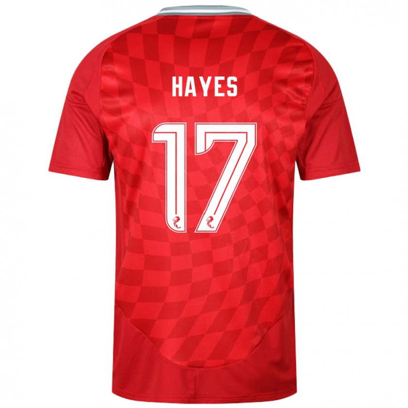 Kandiny Hombre Camiseta Jonny Hayes #17 Rojo 1ª Equipación 2024/25 La Camisa Chile