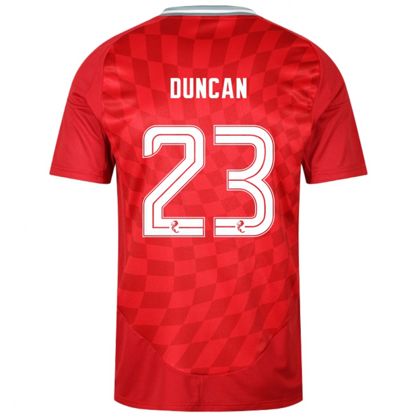 Kandiny Hombre Camiseta Ryan Duncan #23 Rojo 1ª Equipación 2024/25 La Camisa Chile