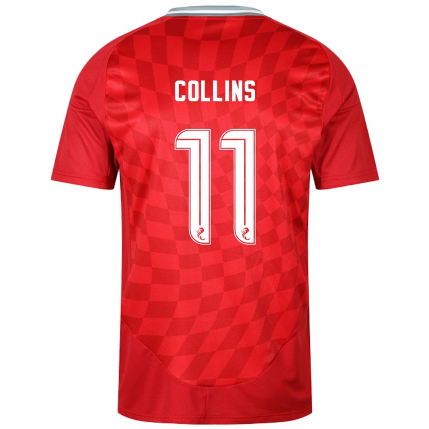 Kandiny Hombre Camiseta Bailley Collins #11 Rojo 1ª Equipación 2024/25 La Camisa Chile