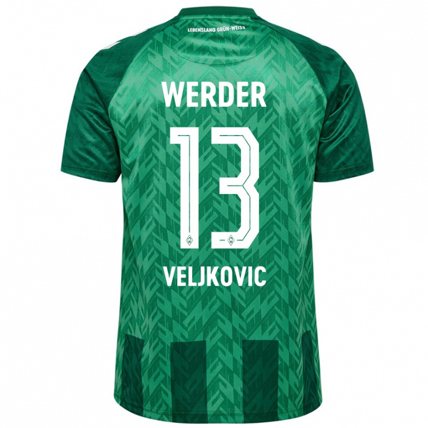 Kandiny Hombre Camiseta Milos Veljkovic #13 Verde 1ª Equipación 2024/25 La Camisa Chile