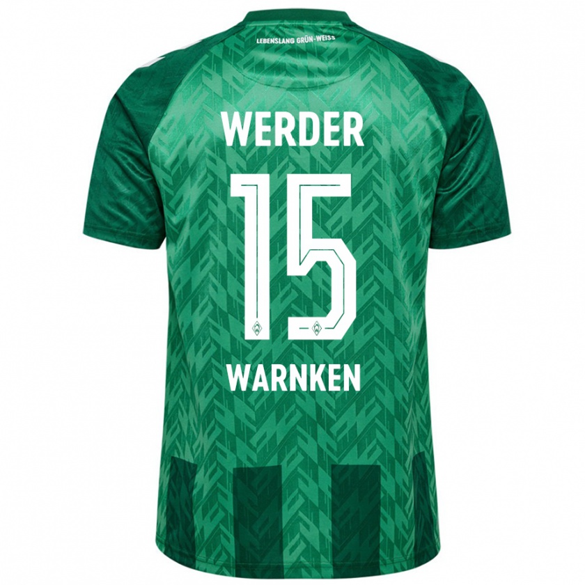 Kandiny Hombre Camiseta Jannes Warnken #15 Verde 1ª Equipación 2024/25 La Camisa Chile