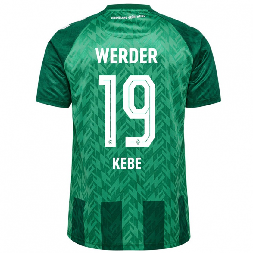 Kandiny Hombre Camiseta David Kébé #19 Verde 1ª Equipación 2024/25 La Camisa Chile