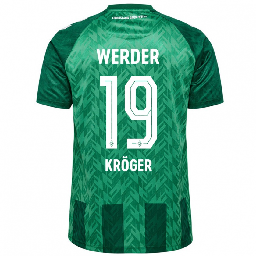 Kandiny Hombre Camiseta Moritz Kröger #19 Verde 1ª Equipación 2024/25 La Camisa Chile