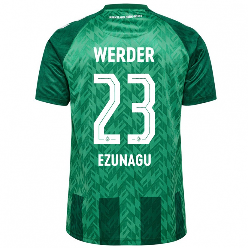 Kandiny Hombre Camiseta Ike Ezunagu #23 Verde 1ª Equipación 2024/25 La Camisa Chile