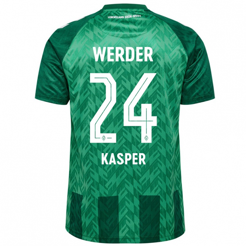 Kandiny Hombre Camiseta Dominik Kasper #24 Verde 1ª Equipación 2024/25 La Camisa Chile