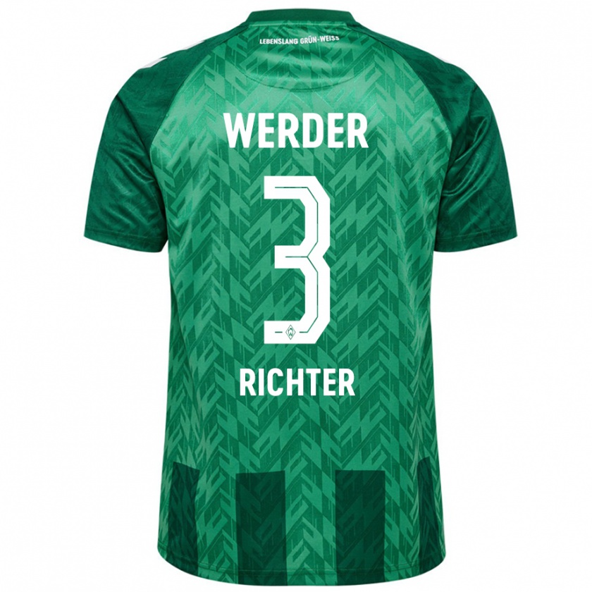 Kandiny Hombre Camiseta Mathis Richter #3 Verde 1ª Equipación 2024/25 La Camisa Chile